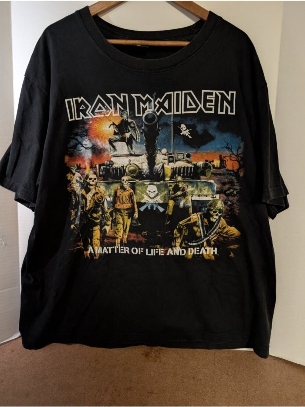 Iron Maiden A Matter Of Life And Death Black Tour Concert Tshirt XL